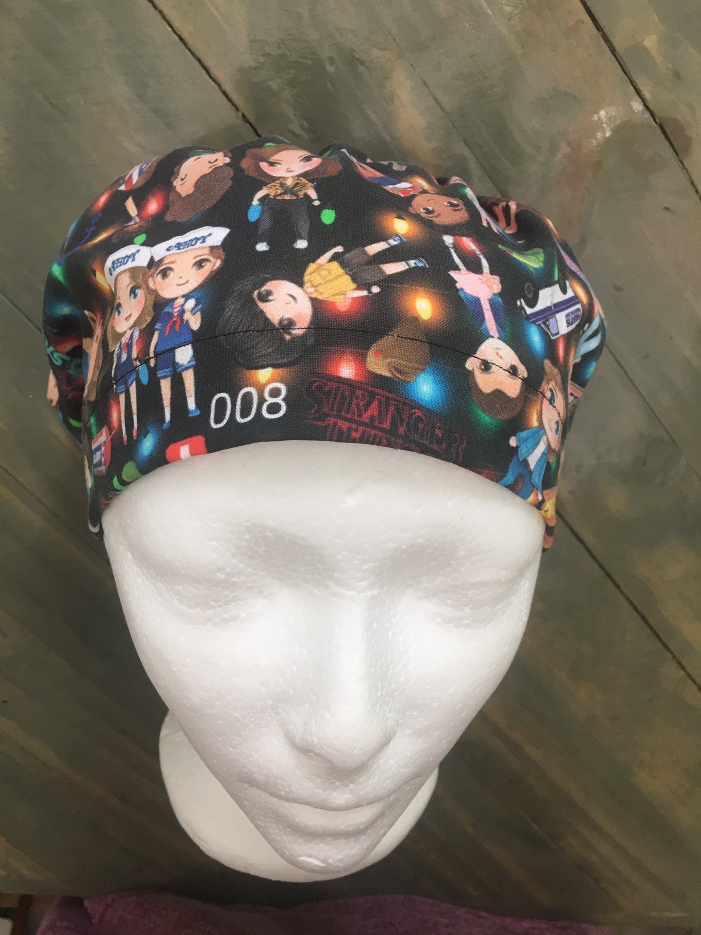 Stranger things bouffant/euro hybrid style surgical/scrub/dental hat by CarolinaDreamsbyjen