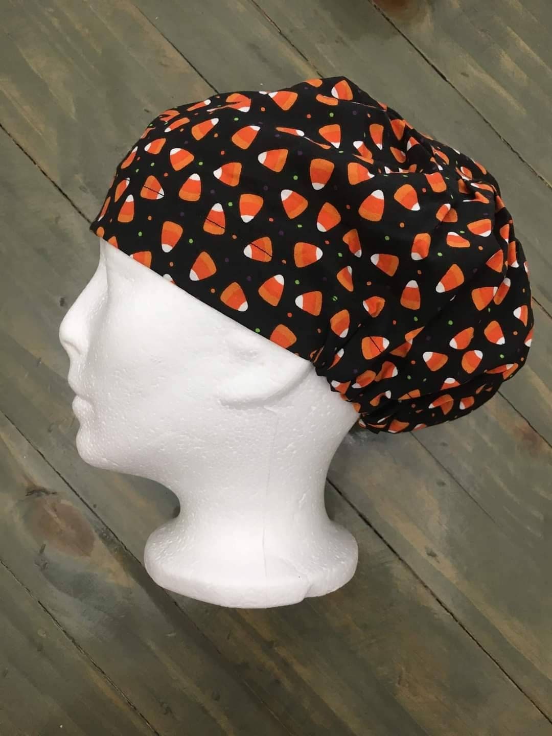 CNdy corn dots bouffant/euro style surgical/scrub/dental hat by Carolinadreamsbyjen