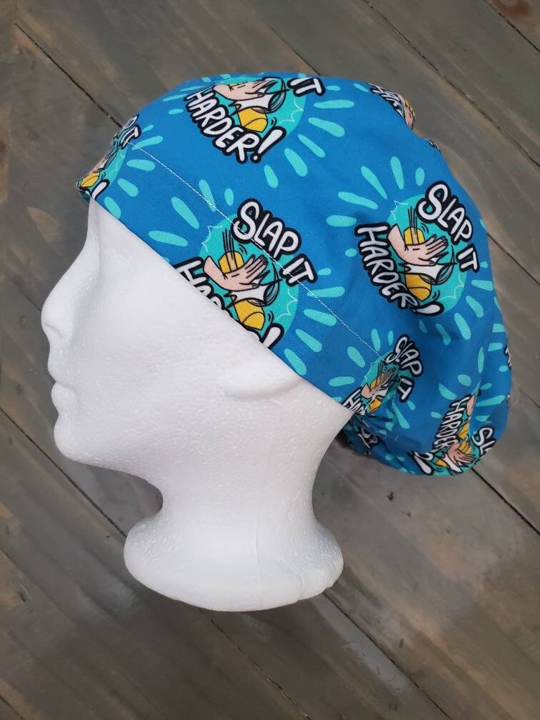 Slap it harder! Bouffant/euro hybrid style surgical/scrub/dental hat by Carolinadreamsbyjen