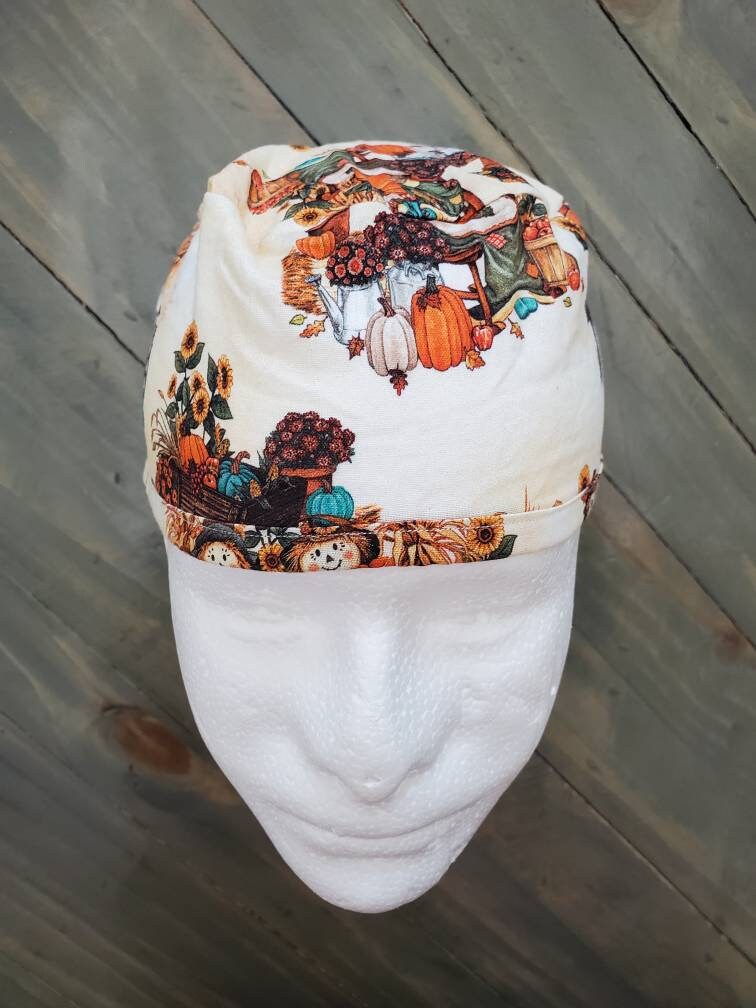 Men's Scarecrow surgical/scrub/dental/skull hat by Carolinadreamsbyjen