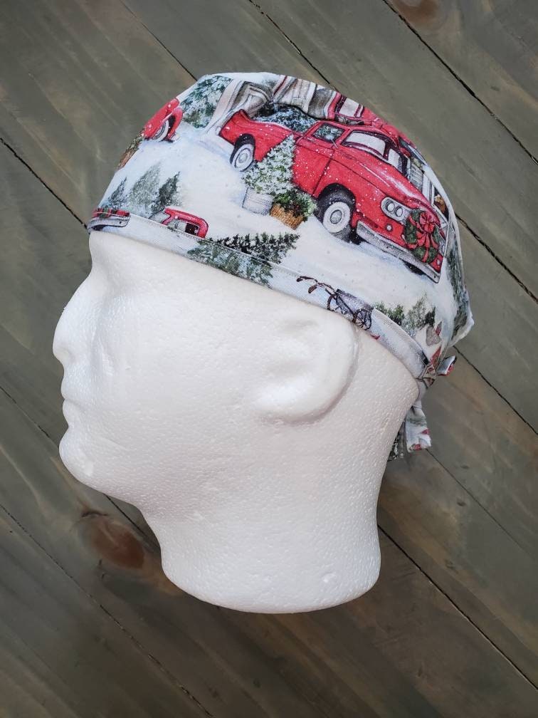 Men's Farm Christmas surgical/scrub/dental/skull hat by Carolinadreamsbyjen