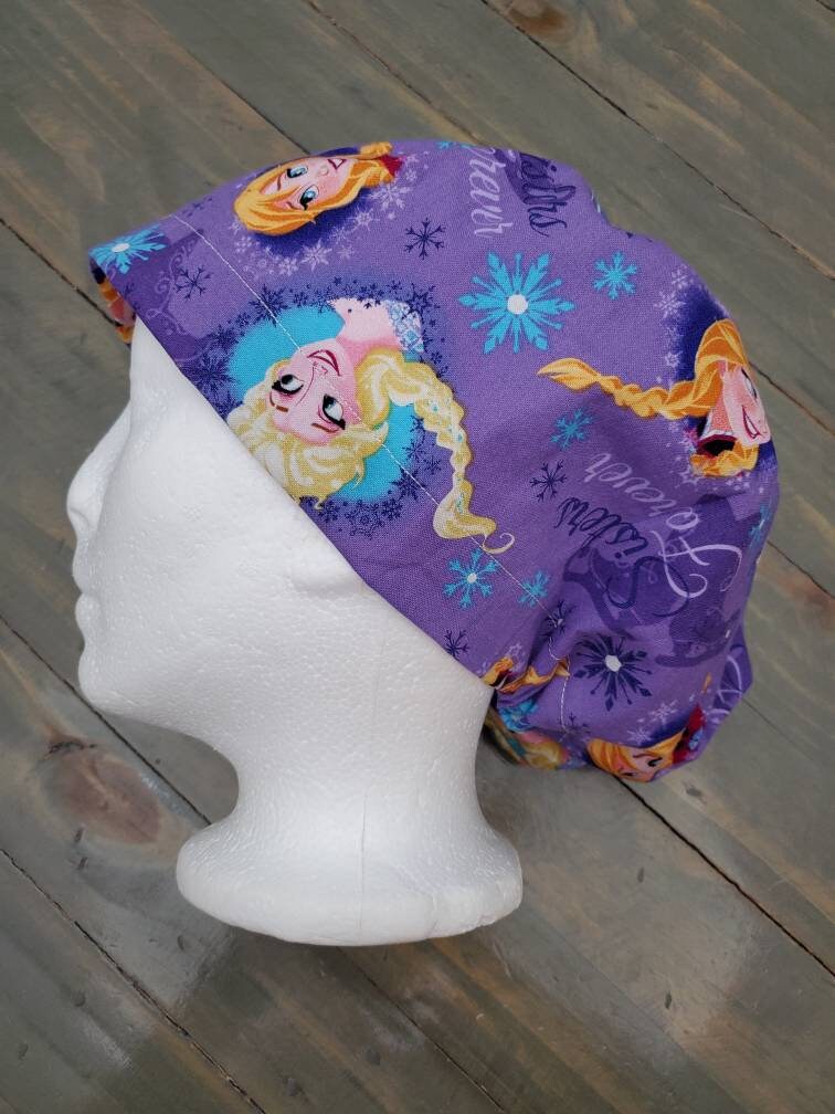 Sisters forever on purple bouffant/euro style surgical/scrub/dental hat by Carolinadreamsbyjen