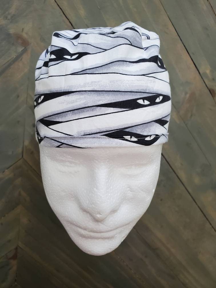 Men's Mummy eyes surgical/scrub/dental/skull hat by Carolinadreamsbyjen