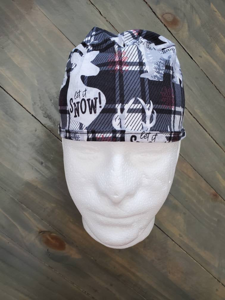 Men's Let it snow surgical/scrub/dental/skull hat by Carolinadreamsbyjen