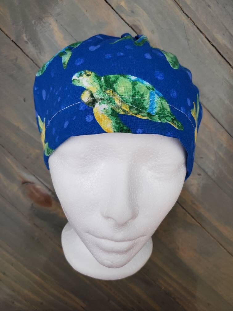 Sea turtles bouffant/euro style surgical/scrub/dental hat by Carolinadreamsbyjen