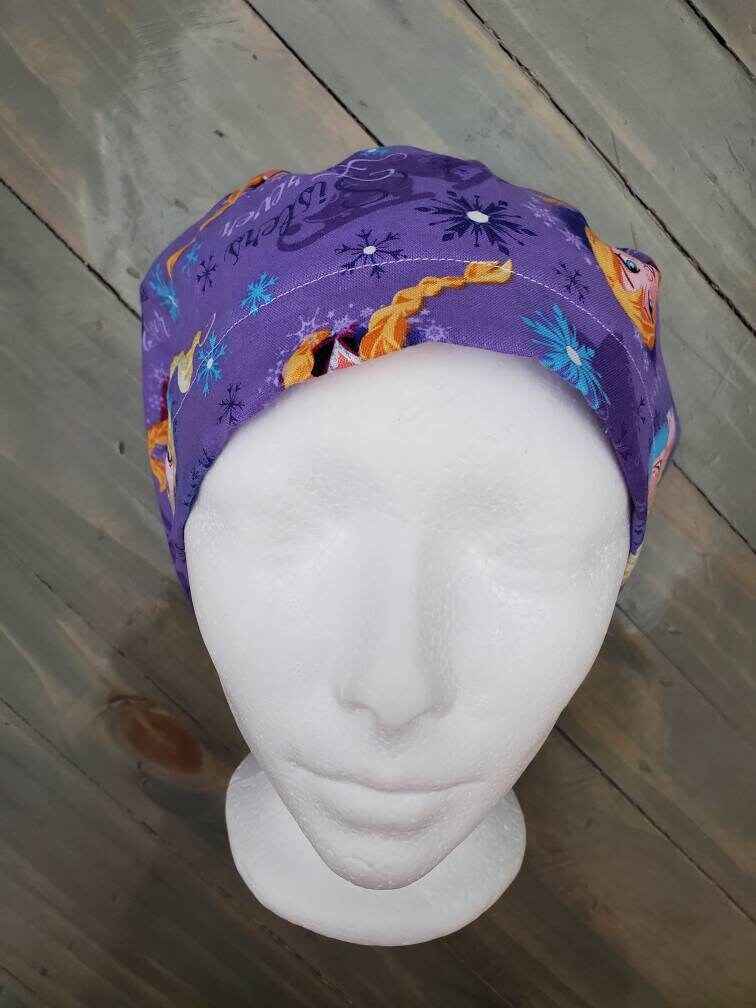 Sisters forever on purple bouffant/euro style surgical/scrub/dental hat by Carolinadreamsbyjen