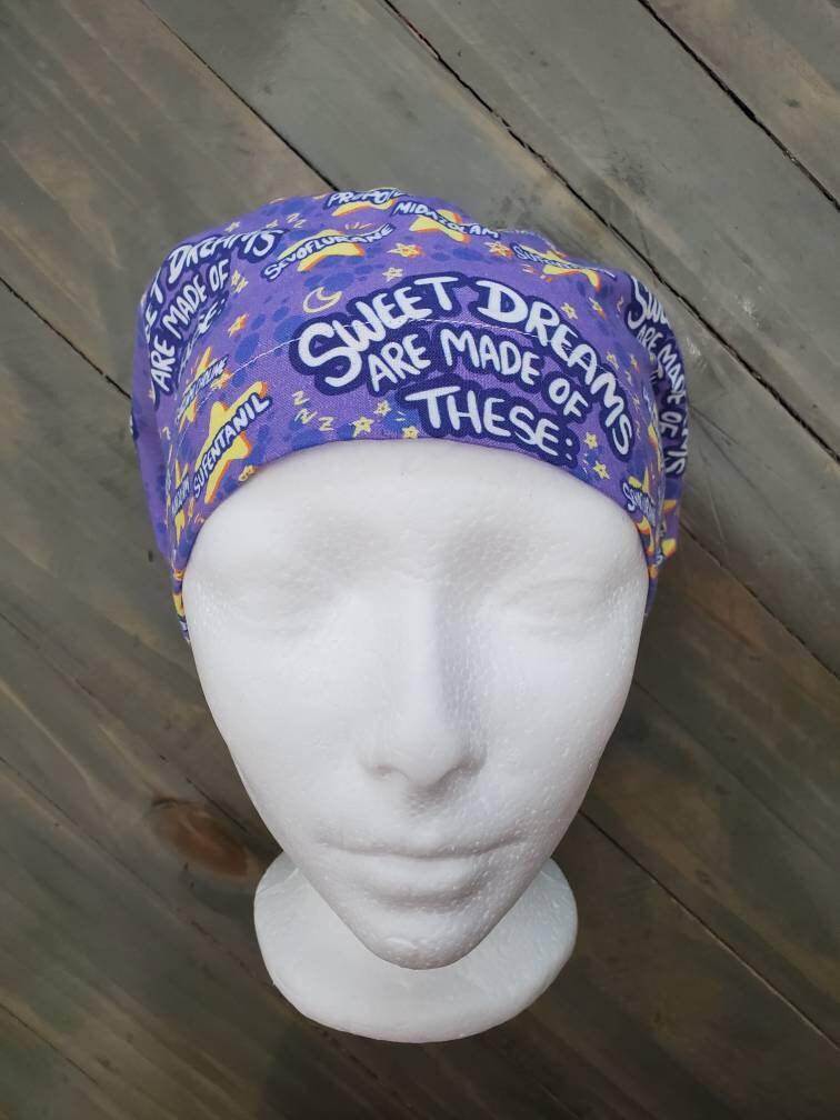 Sweet dreams are made of these bouffant/euro hybrid style surgical/scrub/dental hat by Carolinadreamsbyjen