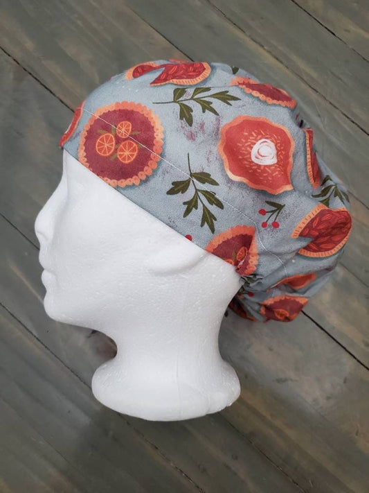 Always room for pie bouffant/euro hybrid style surgical/scrub/dental hat by Carolinadreamsbyjen