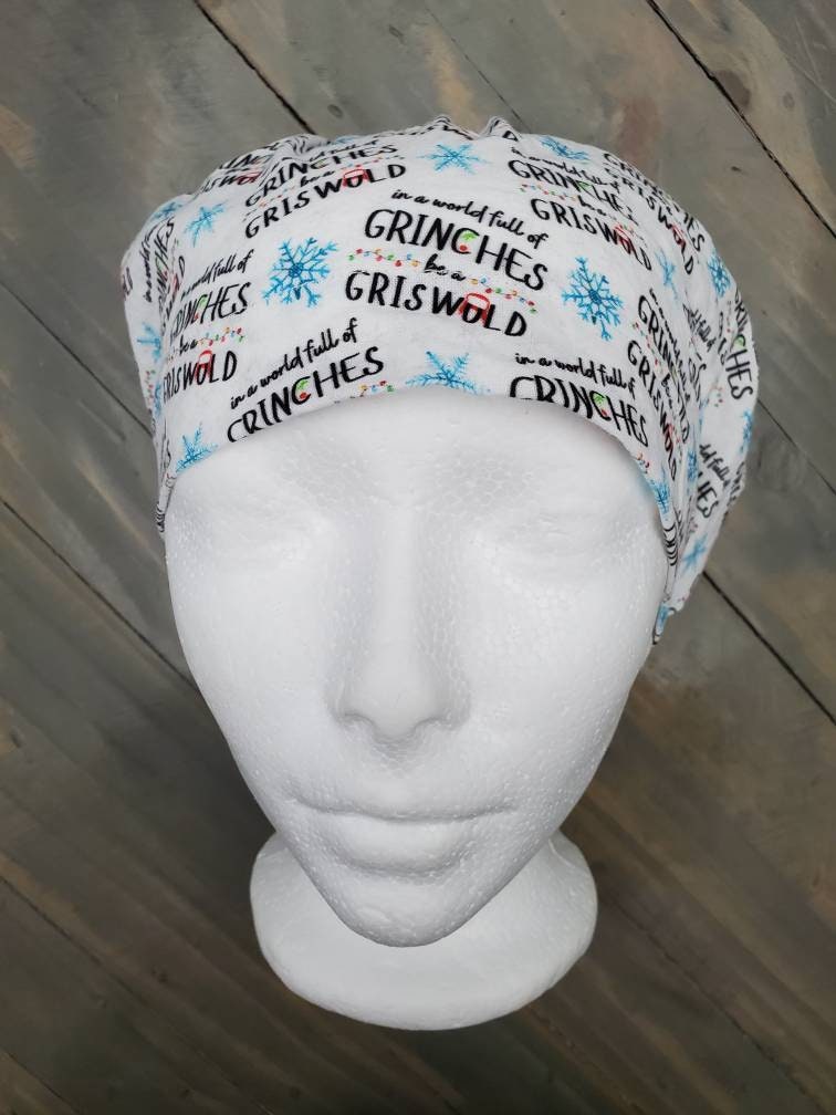 In a world full of grinches, be a Griswold small print bouffant/euro hybrid style surgical/scrub/dental hat by Carolinadreamsbyjen