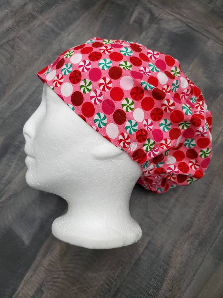 Peppermint galore bouffant/euro hybrid style surgical/scrub/dental hat by Carolinadreamsbyjen