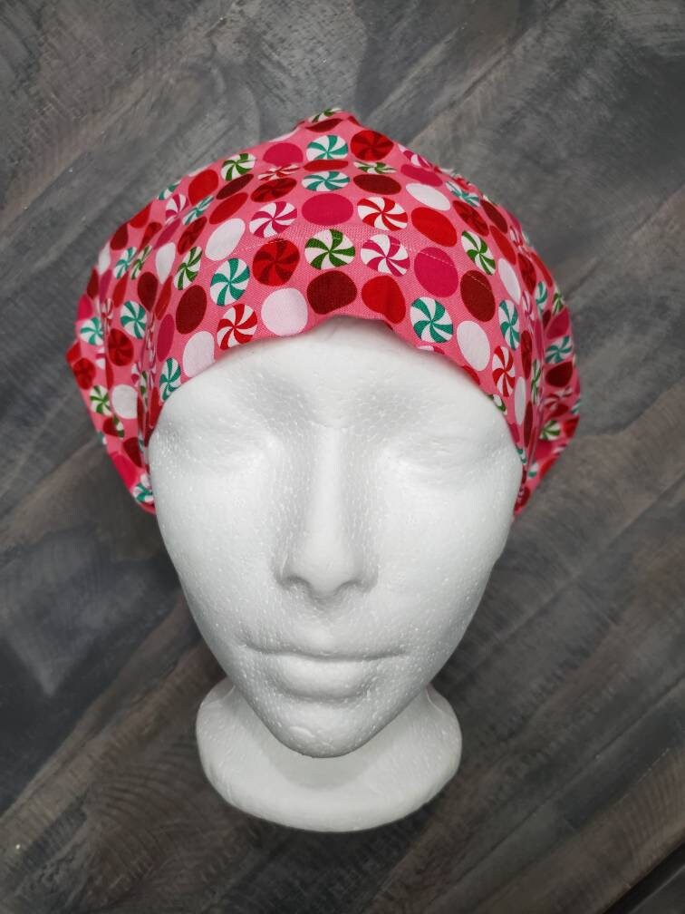 Peppermint galore bouffant/euro hybrid style surgical/scrub/dental hat by Carolinadreamsbyjen