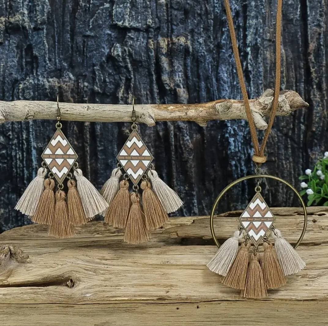 Boho style earring/necklace set