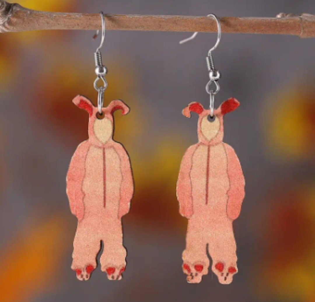 Christmas story wooden earrings