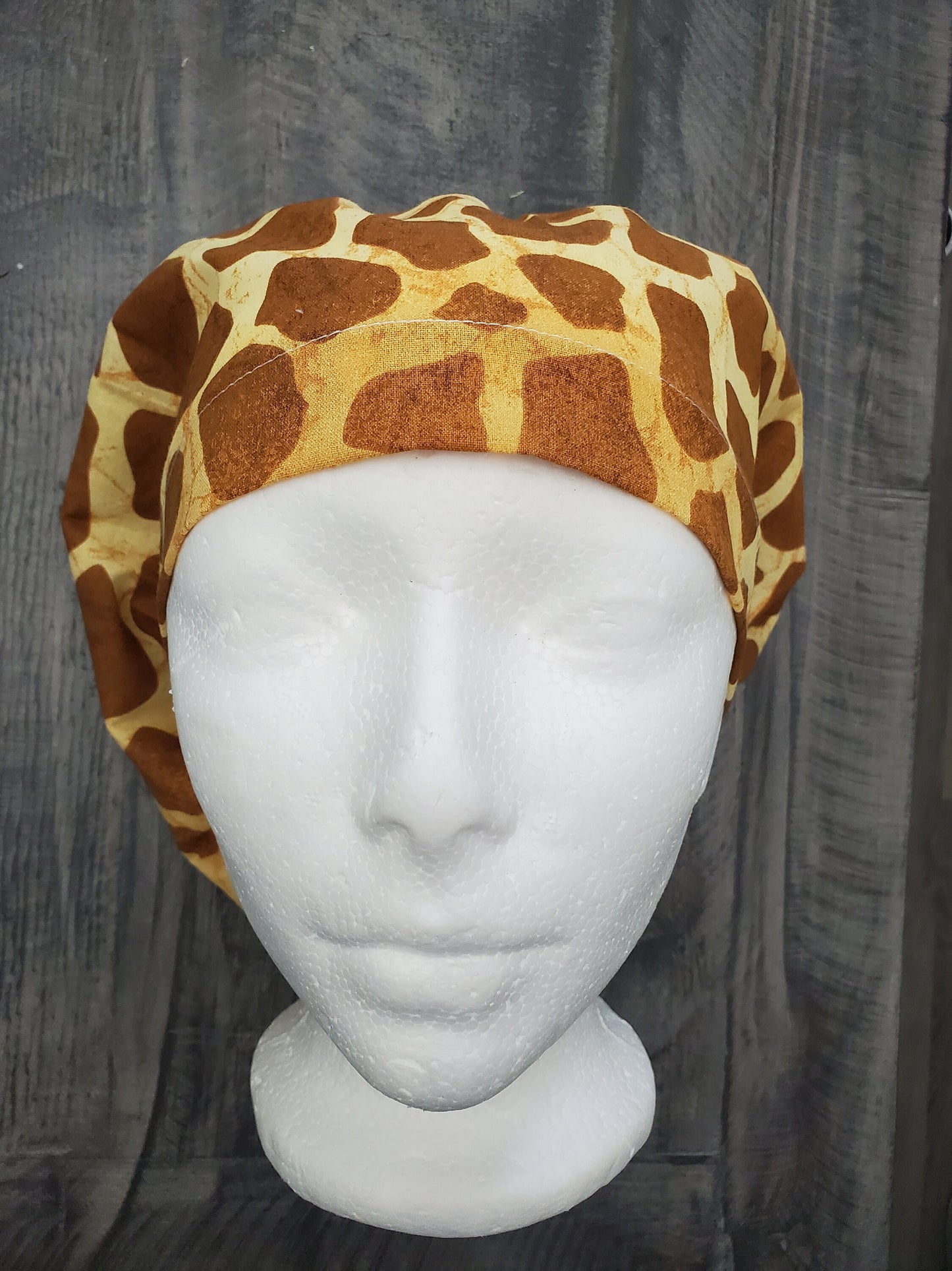 Giraffe bouffant/euro hybrid style surgical/dental/scrub hat