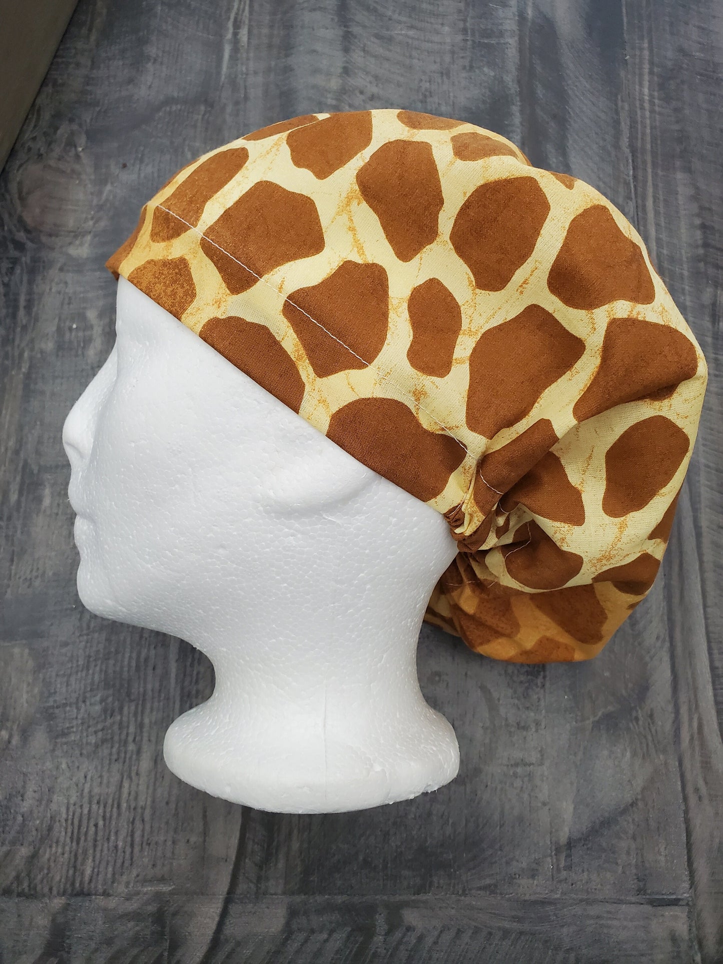 Giraffe bouffant/euro hybrid style surgical/dental/scrub hat