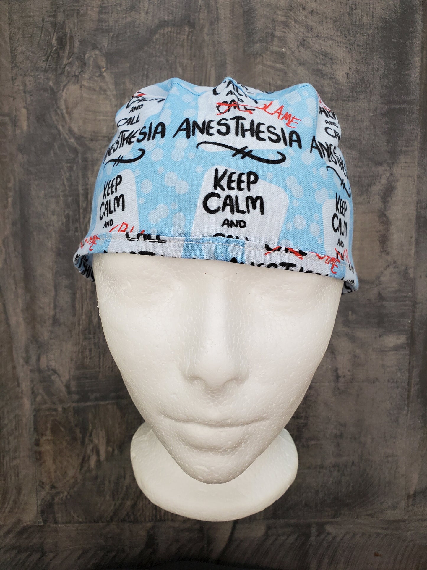 Keep calm and call/blame anesthesia mens style surgical/scrub/dental hat by Carolinadreamsbyjen