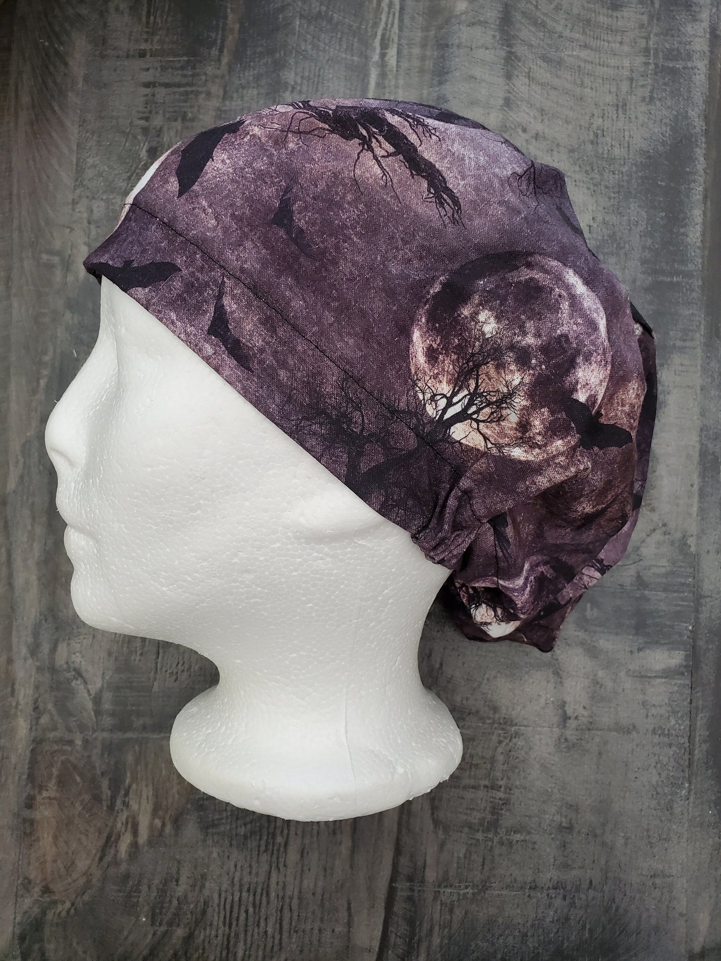 Full moon bouffant/euro hybrid style surgical/dental/scrub hat