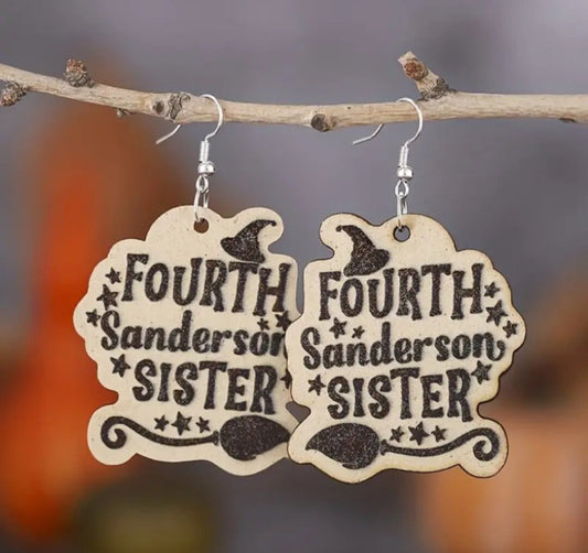 Fourth Sanderson sister wooden earrings