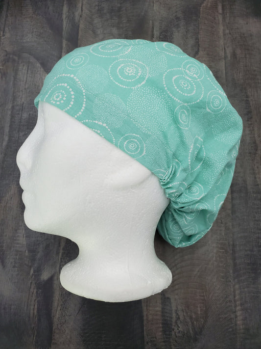 Ripples euro/bouffant hybrid surgical/scrub/dental hat