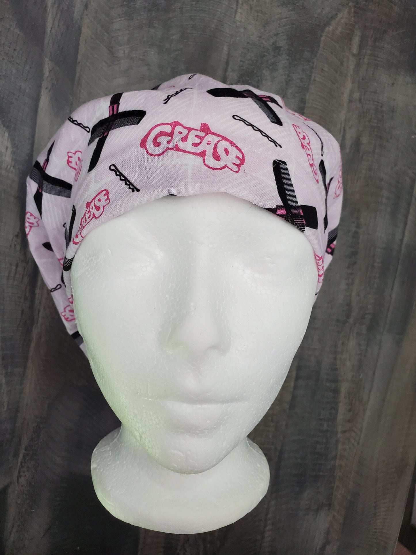 Pink Lady (Grease) bouffant/euro hybrid style surgical/scrub/dental hat by Carolinadreamsbyjen