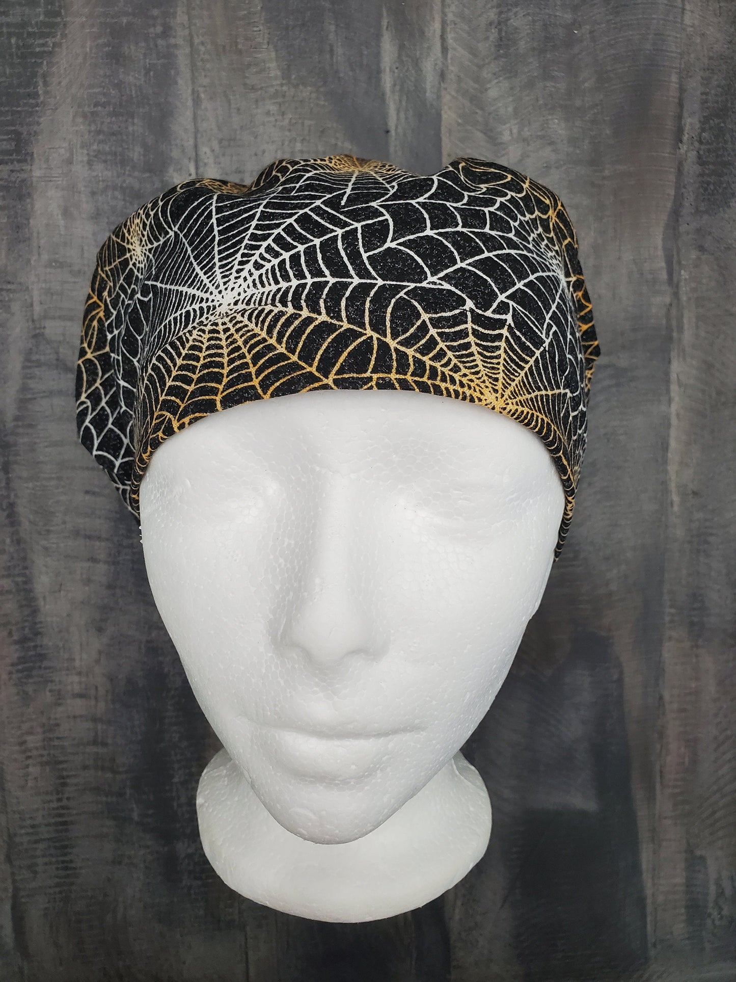 Ombre Spiderweb bouffant/euro hybrid style surgical/scrub/dental hat by Carolinadreamsbyjen (fabric has shimmer)