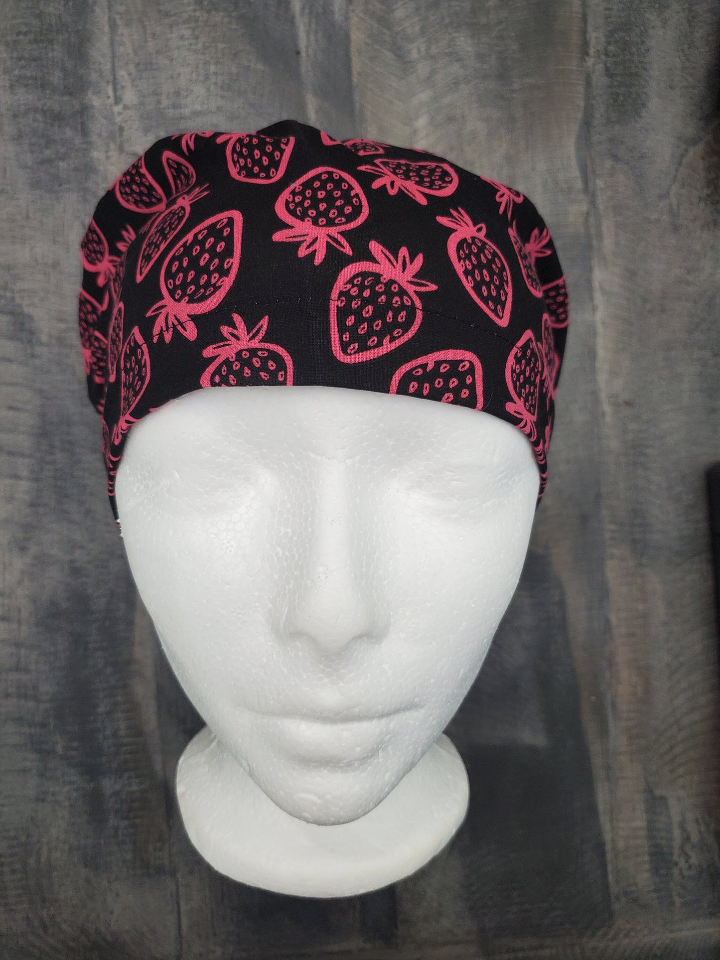 Strawberry silhouette bouffant/euro hybrid style surgical/scrub/dental hat