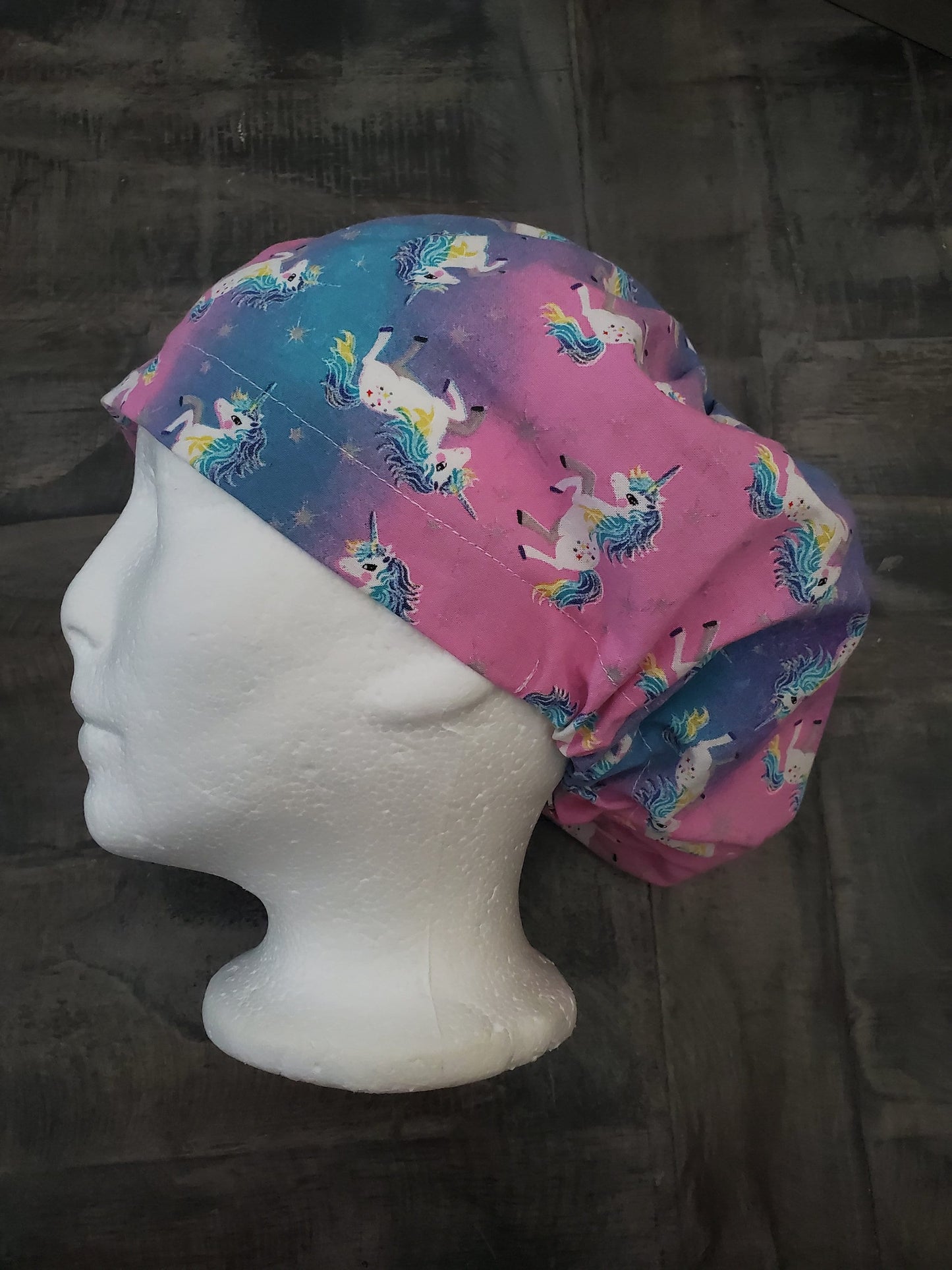 Unicorns galaxy bouffant/euro hybrid style surgical/scrub/dental hat by Carolinadreamsbyjen