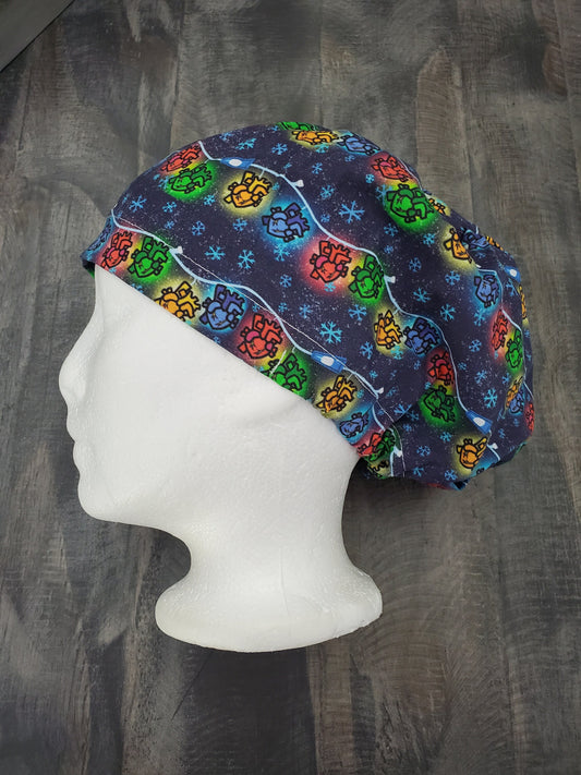 Light up my heart bouffant/euro hybrid style surgical/scrub/dental hat by Carolinadreamsbyjen