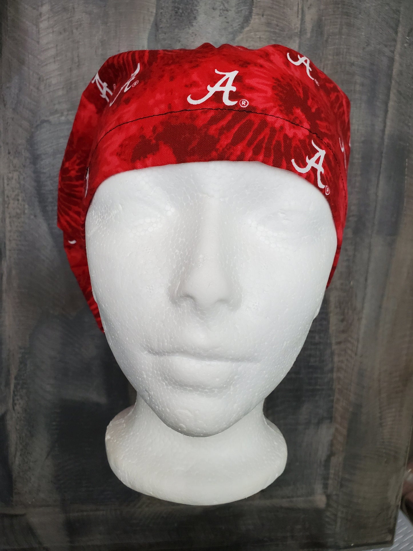 Alabama tye dye bouffant/Euro hybrid style surgical/scrub/dental hat by Carolinadreamsbyjen