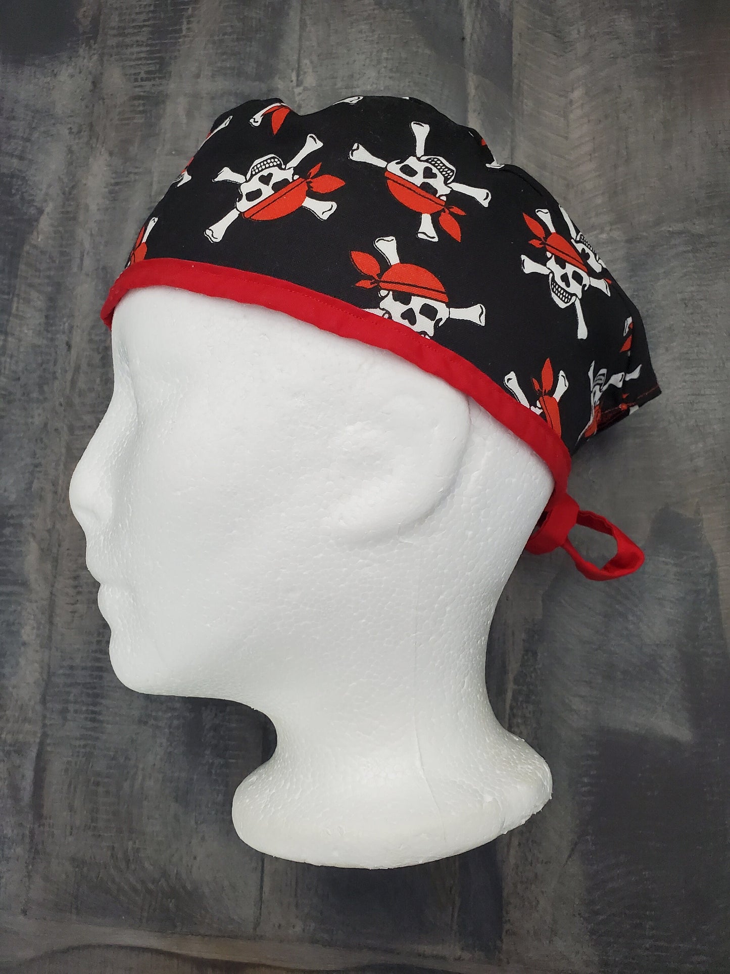 Men's pirate Surgical/scrub/dental/skull hat by Carolinadreamsbyjen