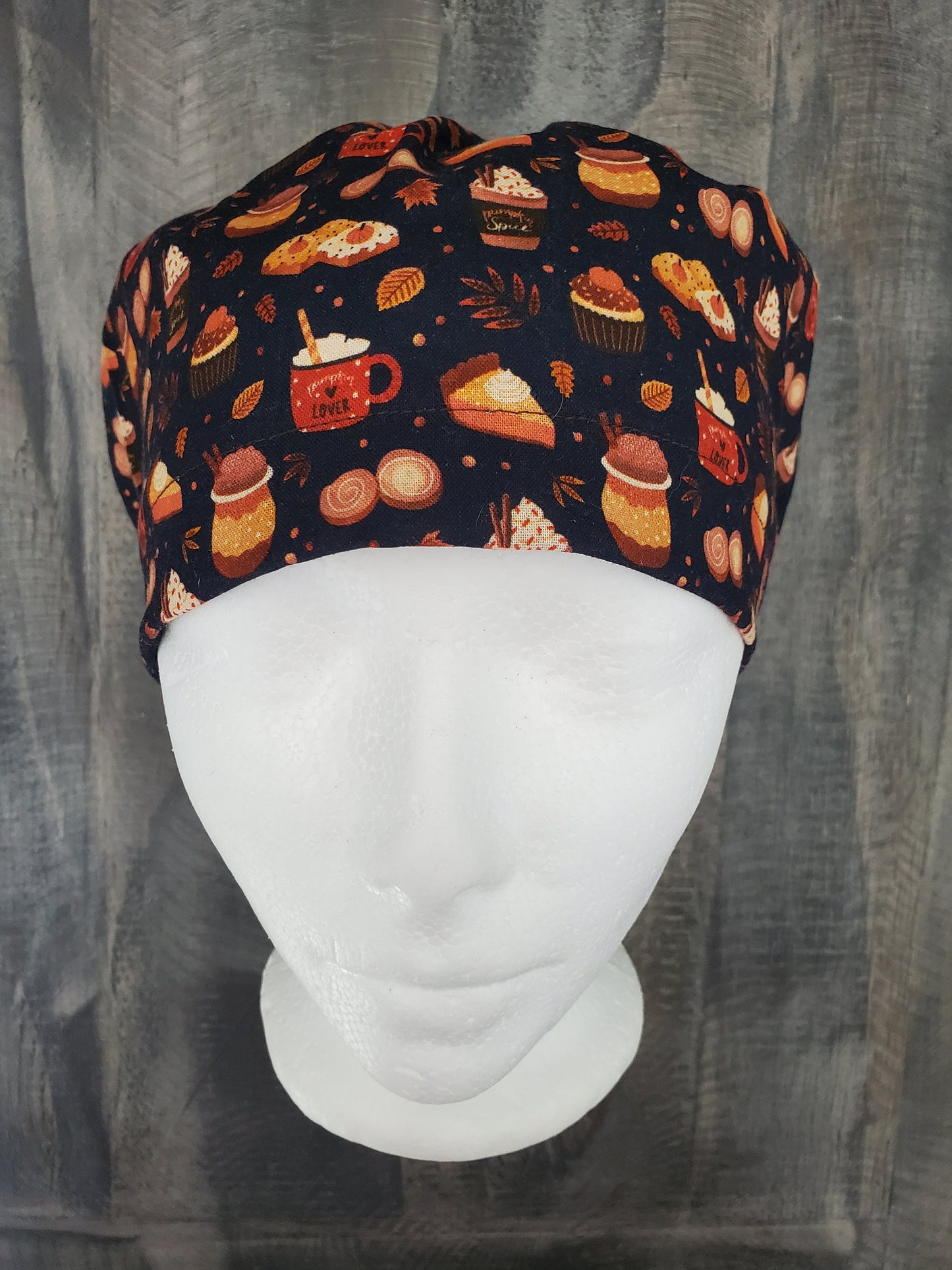 Treats of fall bouffant/euro hybrid style surgical/scrub/dental hat by Carolinadreamsbyjen