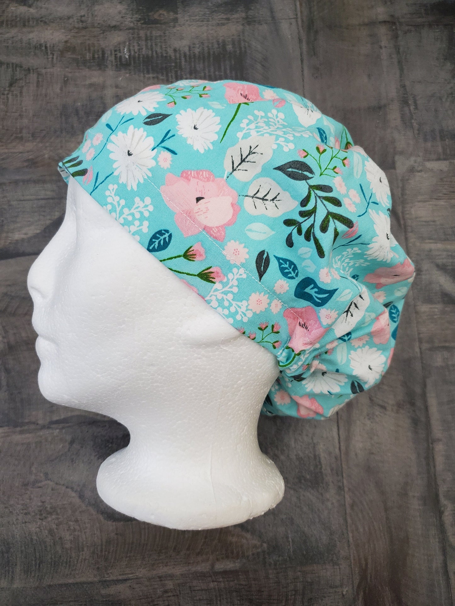 Spring blooms bouffant/euro hybrid style surgical/dental/scrub hat by Carolinadreamsbyjen