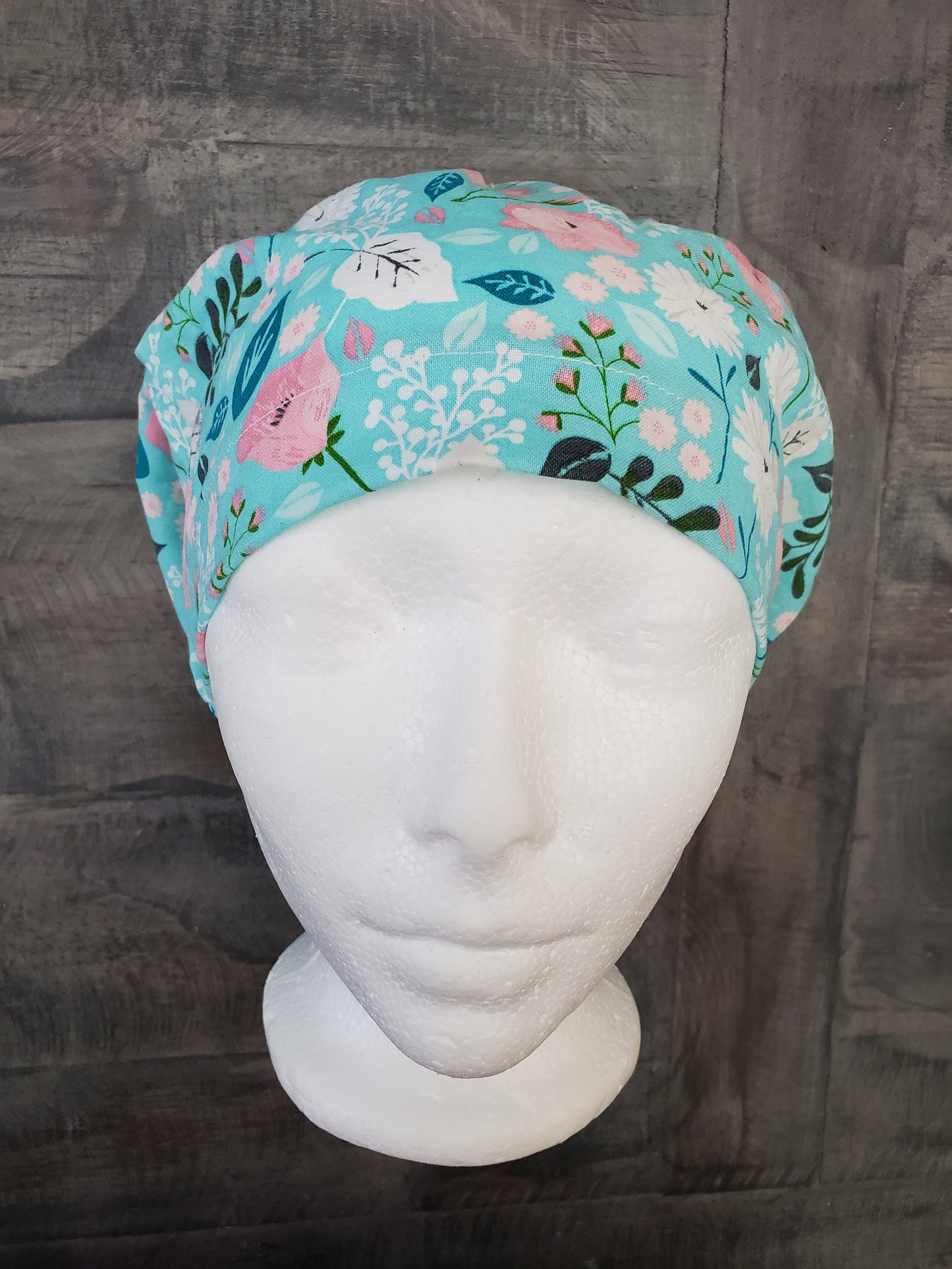 Spring blooms bouffant/euro hybrid style surgical/dental/scrub hat by Carolinadreamsbyjen